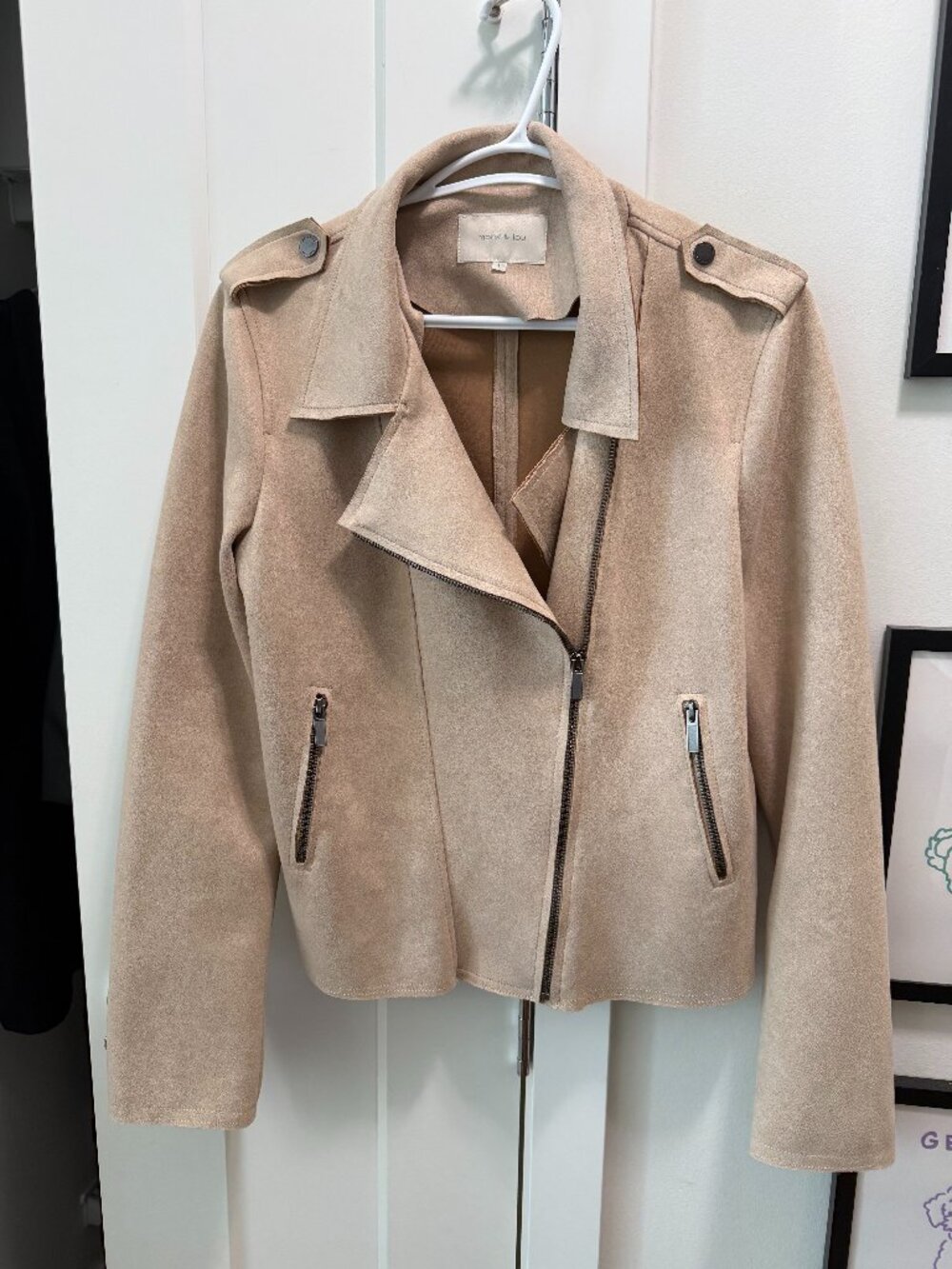 Monk & Lou Faux Suede Moto Jacket